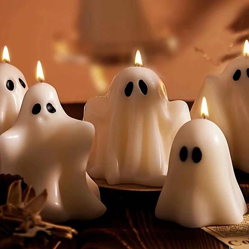 Neue Halloween Geist Kerze Duft Duft Horror Nette Tee Kerze Atmosphäre Ornamente für Home Party Bar Decor Halloween Geschenk