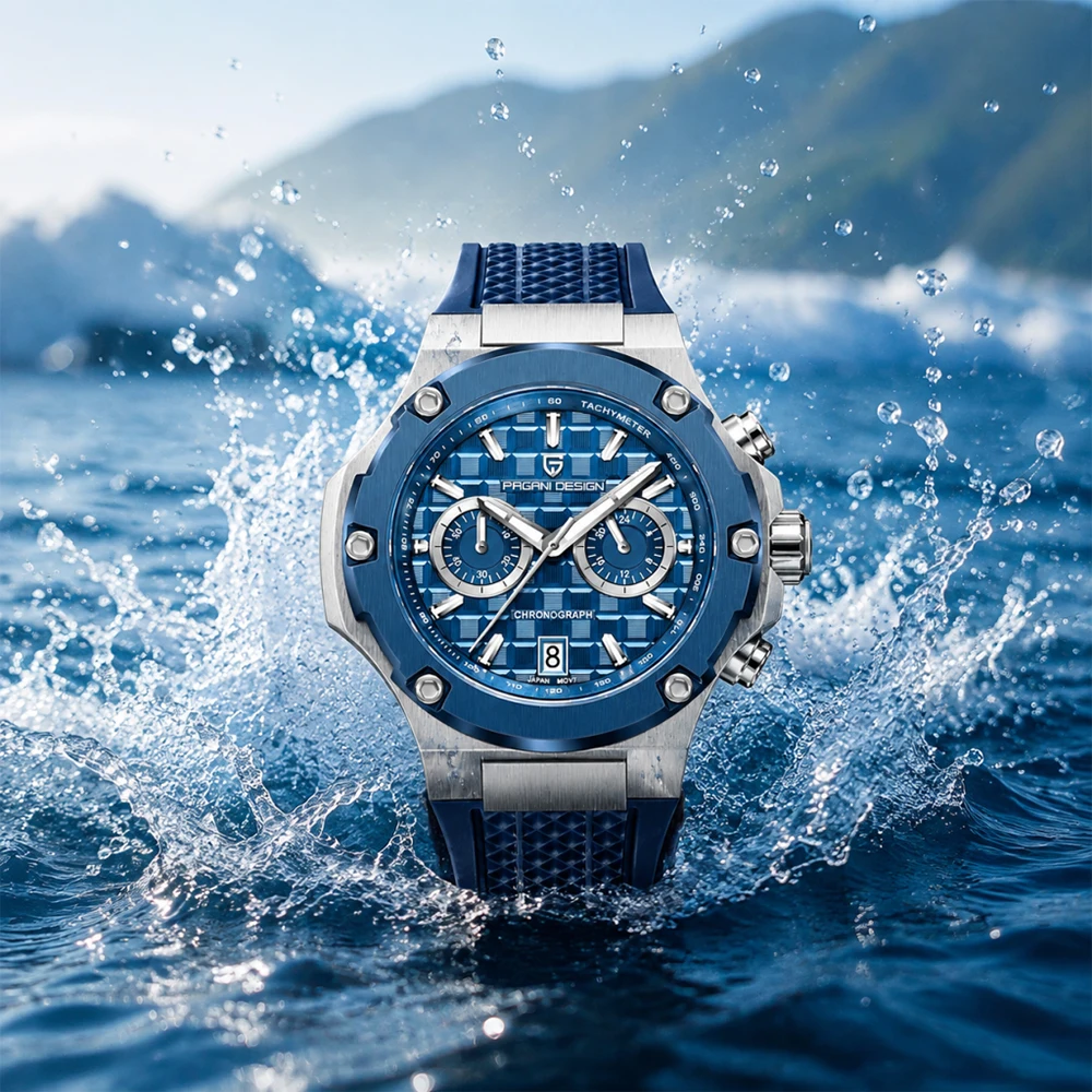 Diving PAGANI DESIGN series watch outdoor multifunctional timing code watches Japan VK64 quartz movement watch top sports watch
