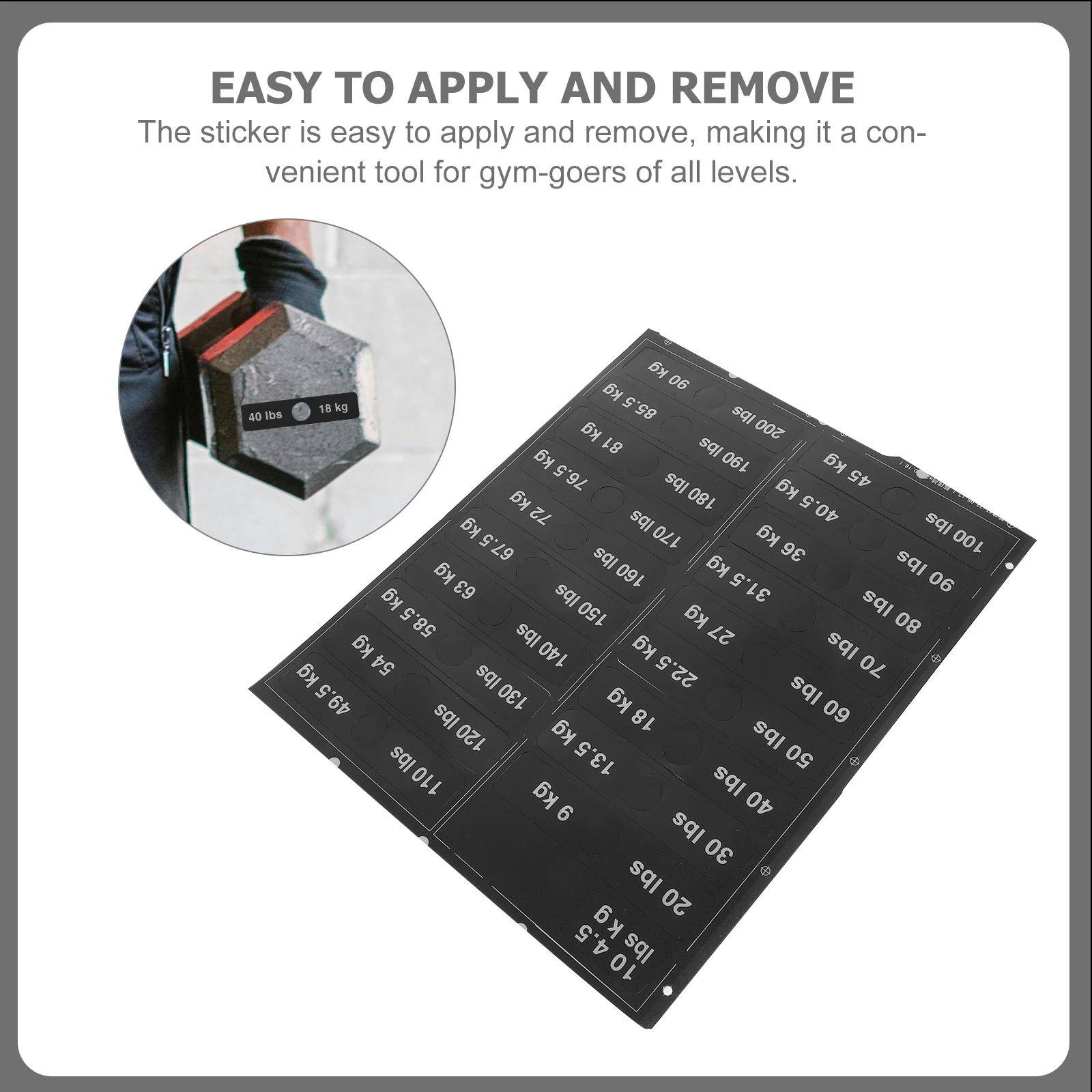 

Weight Sticker Labels 33x18mm Gym Equipment Tags Self Adhesive PVC Sheets Compatibility Dumbbells Barbells Weight Plates