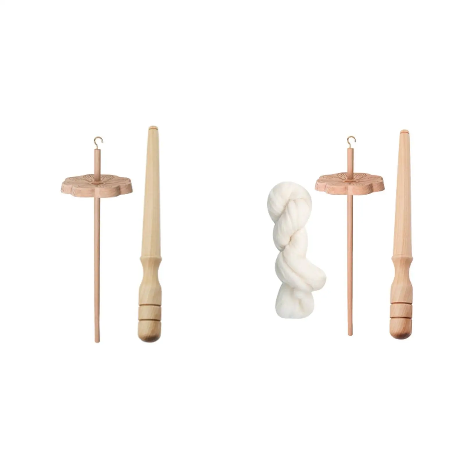 Drop Spindle Wooden Whorl Yarn Wheel Hand Crafted Tool for Spinning Beginners and Advanced Crafters view 2