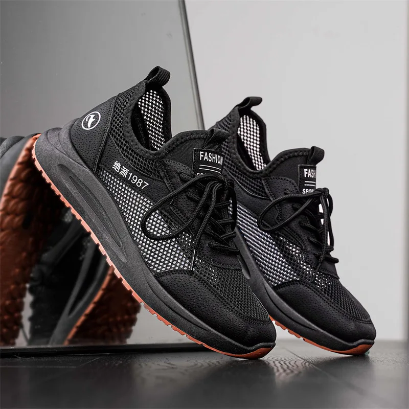 Men's Sneakers Summer Mesh Breathable Casual Shoes Trendy Lace-up Soft-soled Running Shoes for Men 2025 Luxury New Tennis Shoes