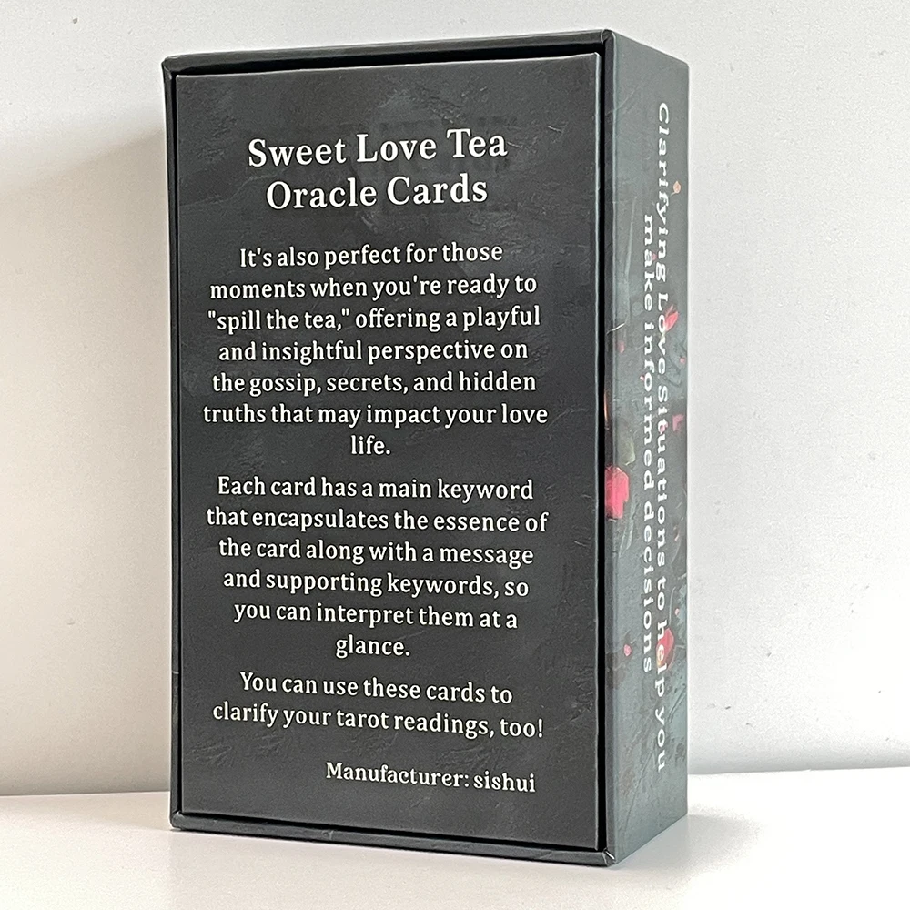 Sweet Love Tea Oracle Cards 12x7cm 78-cards Prophecy Tarot Deck Keywords in Box 400 GSM Paper English Version Taro