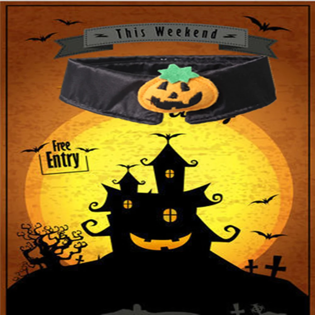 

Pumpkin Bow Cat Costume Adjustable 26-30cm Collar for Cats Halloween Pet Supplies Cat Pumpkin Collar Dog Leash