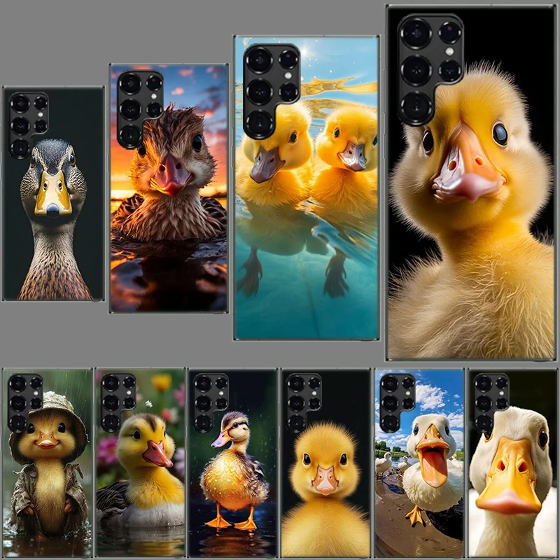 Yellow Duck Phone Case For Samsung Galaxy S24 S23 S21 S20 FE S22 S26 Ultra S25 Edge S10 Plus Cover Clear TPU Capa Shell Coque Sh