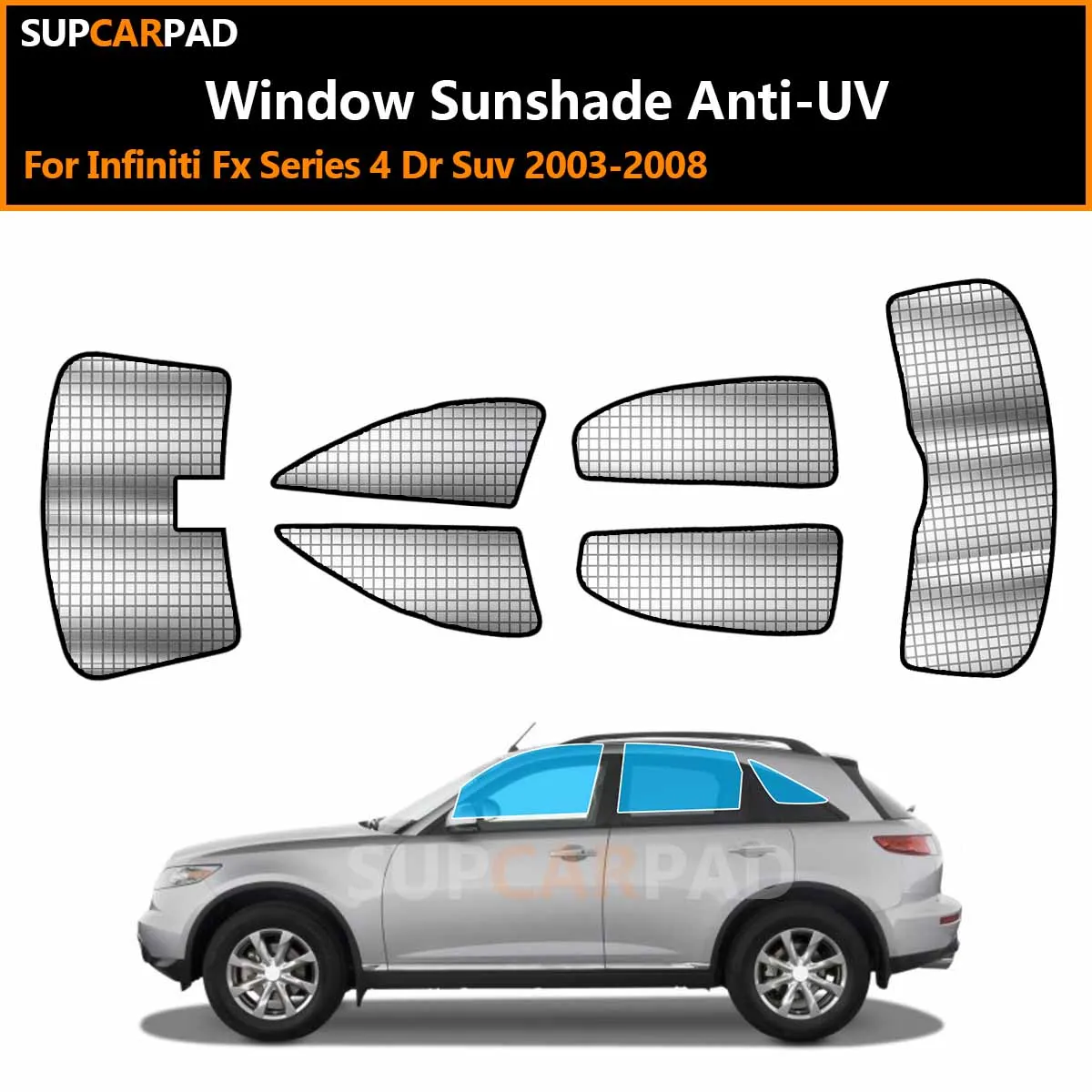 

For Infiniti Fx Series 4 Dr Suv 2003-2008 Custom Car Window Sunshade Anti-UV Car Sun Window Visors Sunshade Covers Accessories