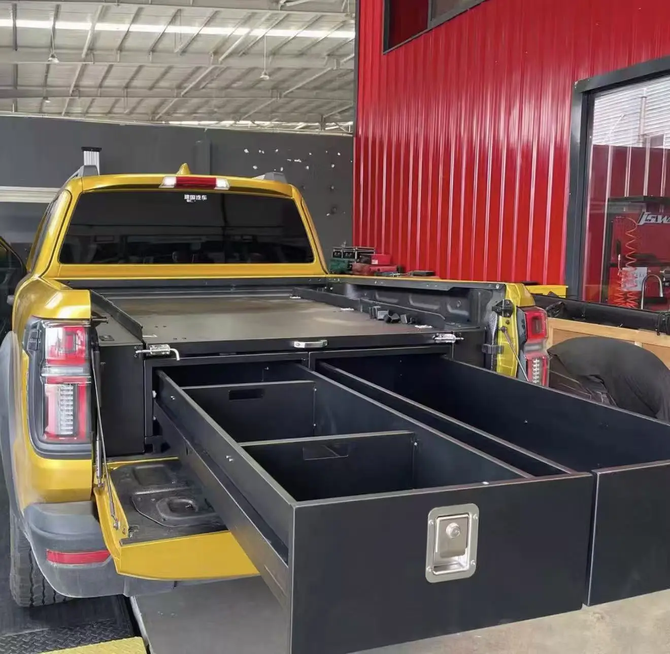 Steel Multifunction Waterproof Locking Hinged Pickup Truck Bed Storage Drawer Box Organizer Storage Box Magic Box