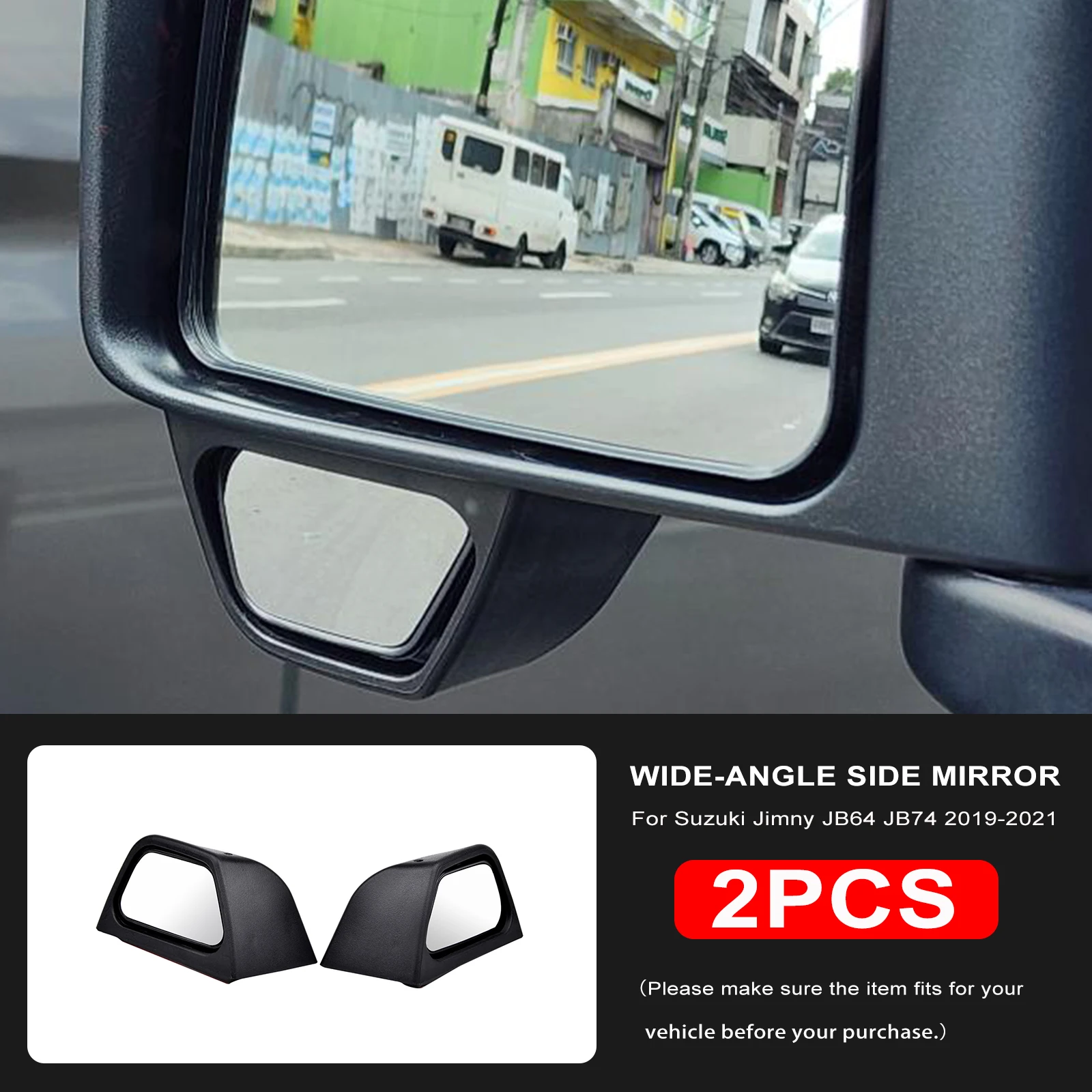 2 Stück Weitwinkel-Rückspiegel für Suzuki Jimny JB64 JB74 2018-2020 Autozubehör