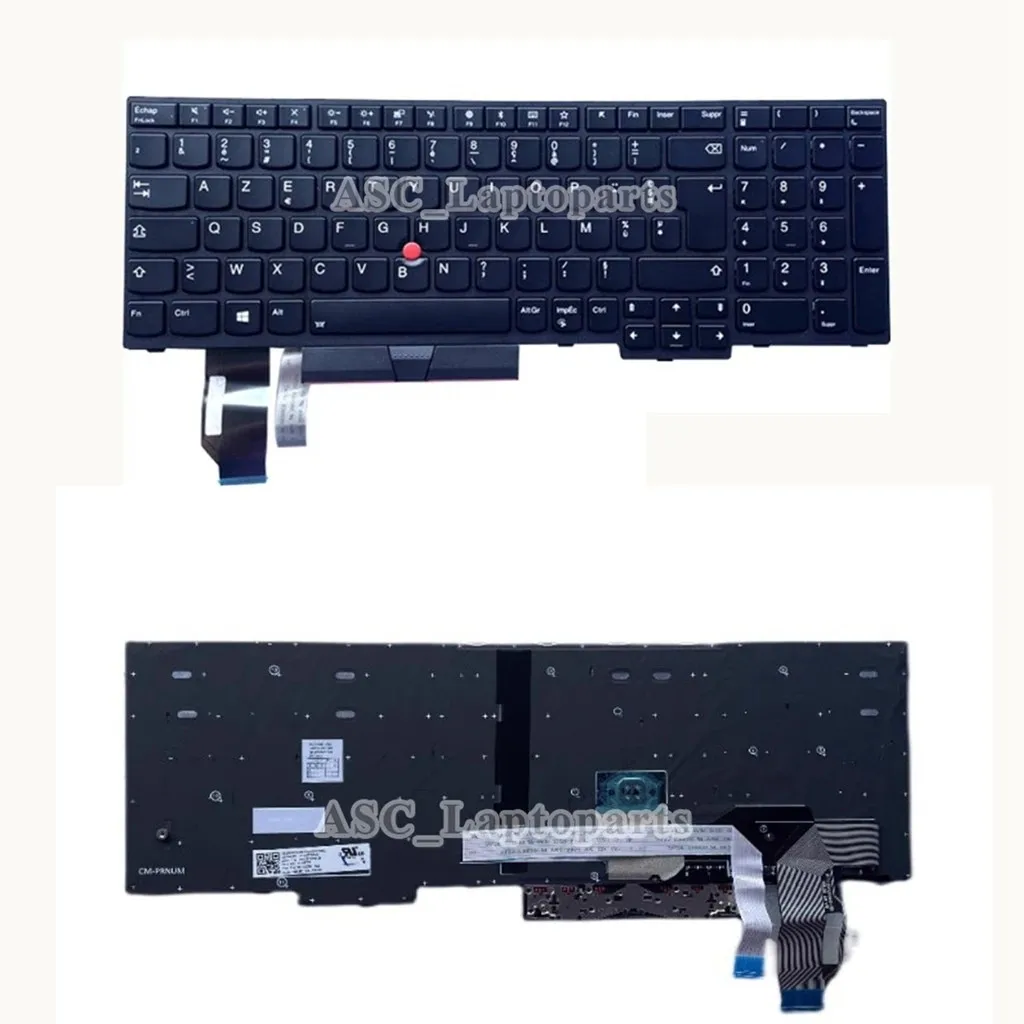 New French AZERTY Clavier Keyboard for Lenovo ThinkPad E580 E585 E590 L580 P52 P53 P53S P72 P73 T590 L590 BACKLIT , with Pointer
