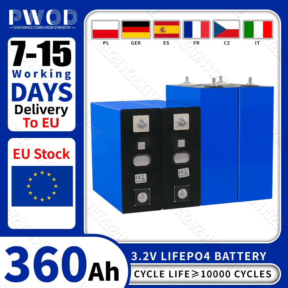 Grade A Lifepo4 Batterie 360AH DIY 12V 24V 48V Lithium-eisen phosphat Zelle Wiederaufladbare golf