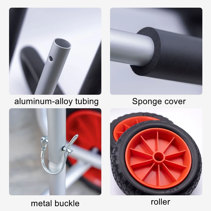 

Double paddle trailer aluminum alloy portable surfing paddle board detachable trolley mobile bracket