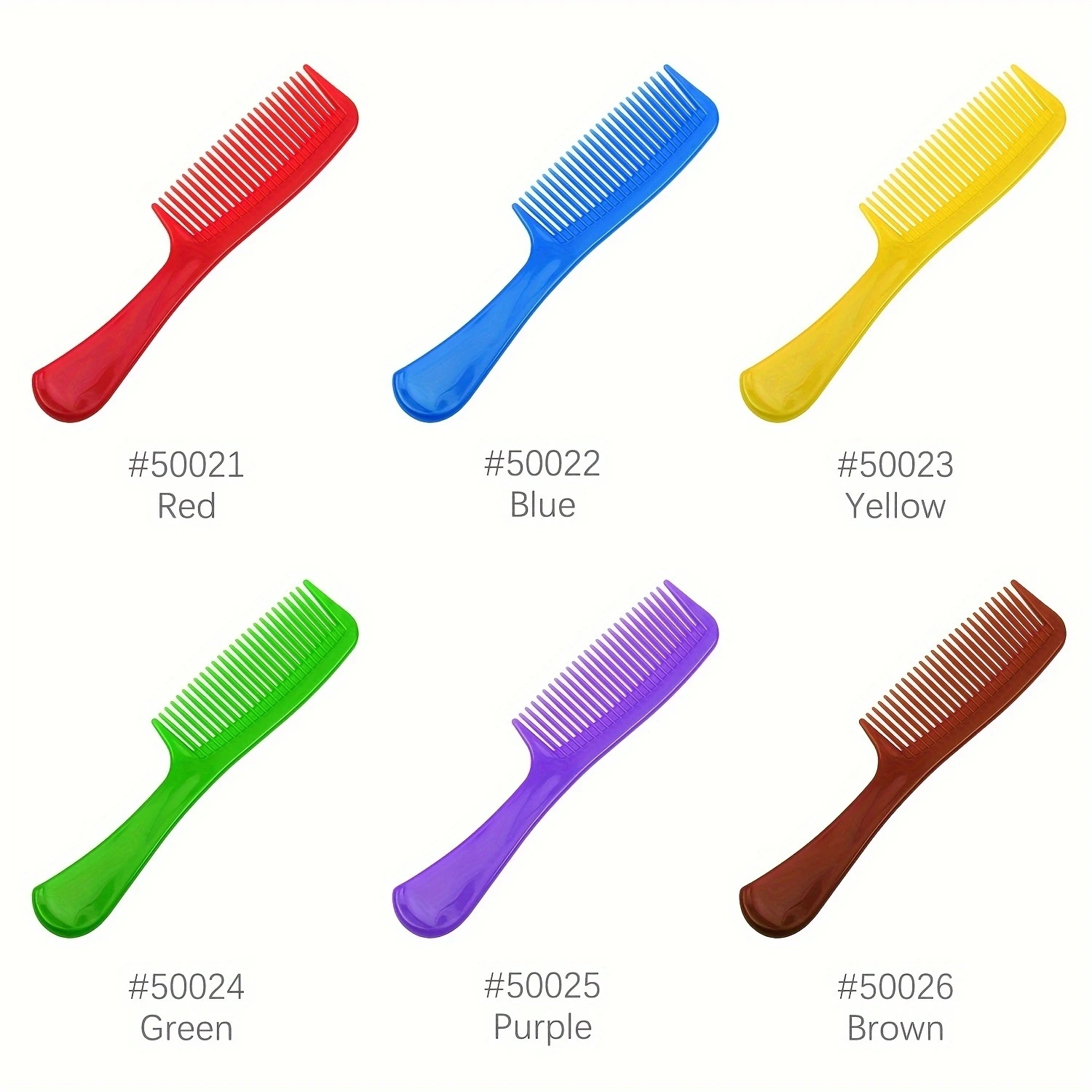 Pack of 3, Color Handle Dense Tooth Anti-Static Hair Comb, Anti-Knotting and No Hair Damage Styling Comb