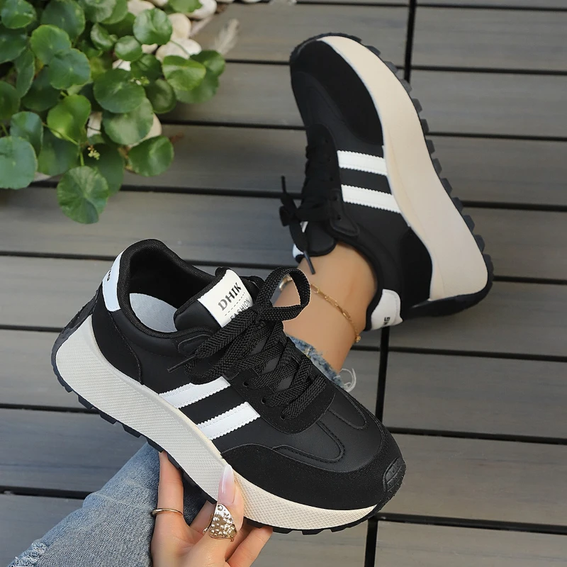 Thick-soled, High-heeled, Lace-up, Multi-color, Fashionable, Versatile, Comfortable, Anti-slip, Breathable Sports Women's Shoes