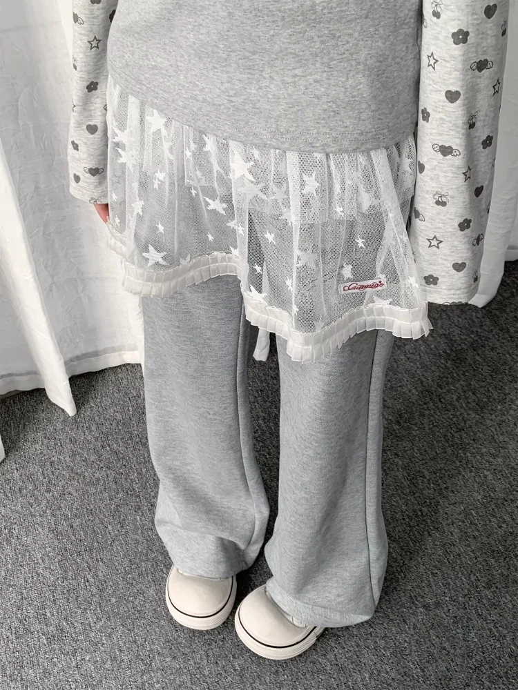 

Korean Sle Lace Star Me Curtain High Waist Belted A-Line Skirt Trendy Layered Accories Faionable Commute Sle