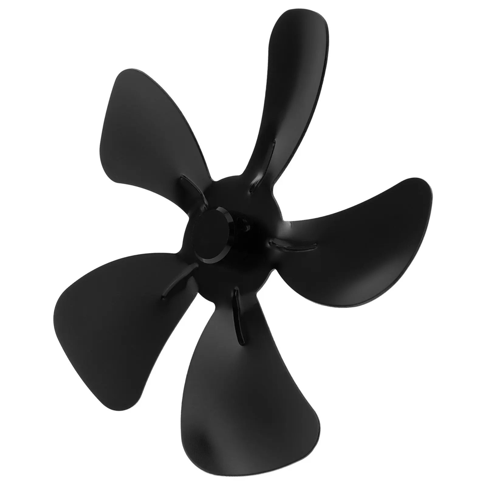 

Вентилятор для камина с 5 алюминиевыми лопастями, компактный, для эффективного распределения тепла, бесшумный, металлический, для замены.