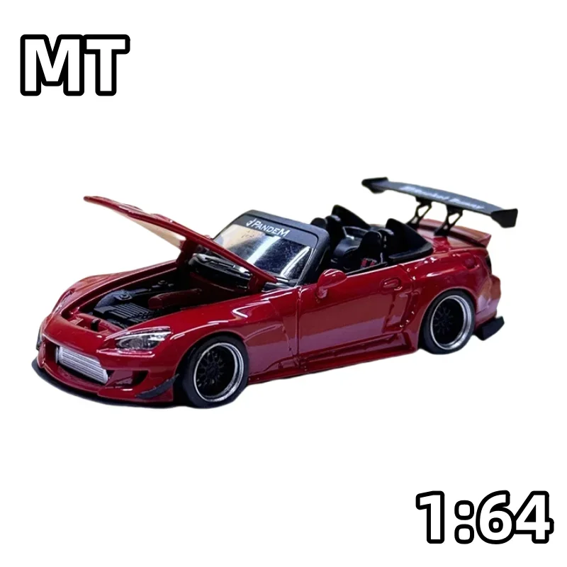 1:64 Honda S2000 JS Racing open-cover alloy static display car models, adult collections, room decor for children's festivals.