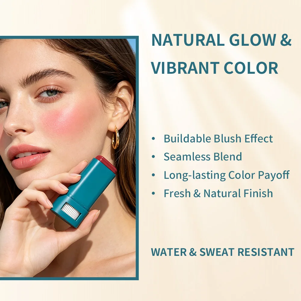 2pcs/set Color Correcting CC Cream & Suncreen Blush Stick Long-Lasting Waterproof Natural Finish Face Makeup Korean Cosmetic view 6