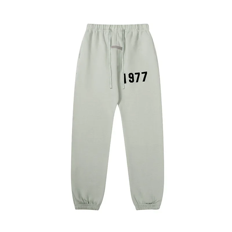 Fear God Casual Trousers 1977 Flocking Letter Fog High Street Tying Waist Joggers Loose Fit Streetwear