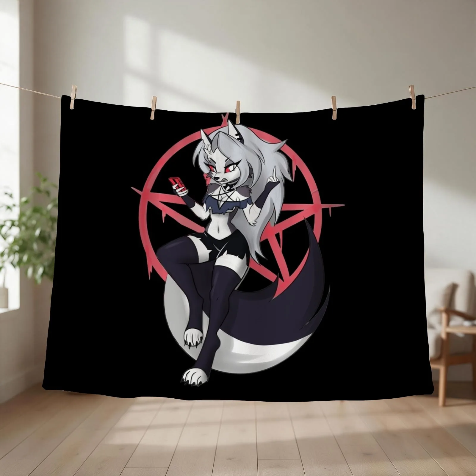 Helluva Boss - Loona Throw Blanket couch cozy soft plush fuzzy picnic outdoor blanket