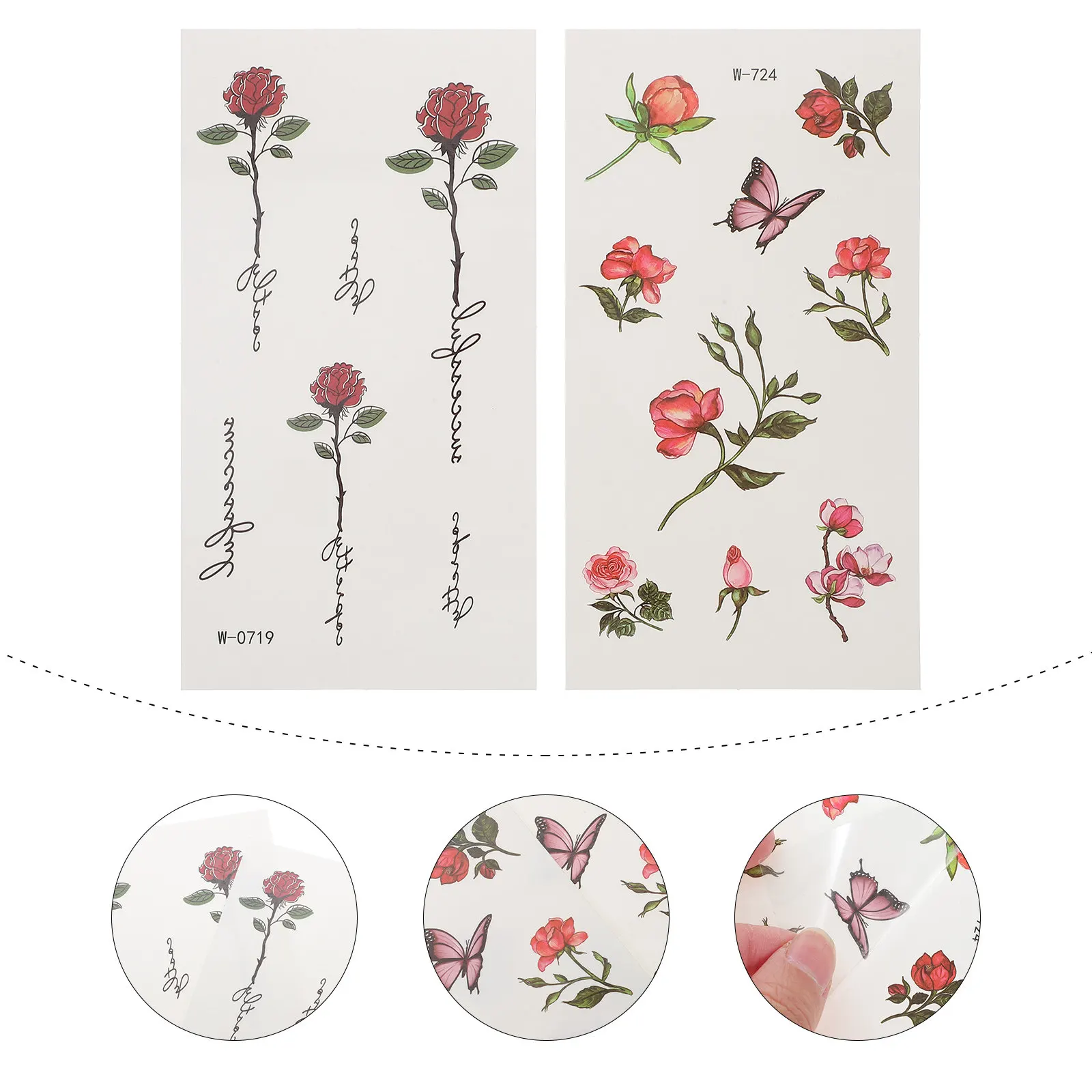 

20 Sheets Temporary Tattoos Stickers Arm Body Environmental Glue Personalised Cartoon Safe Material Non Permanent Women