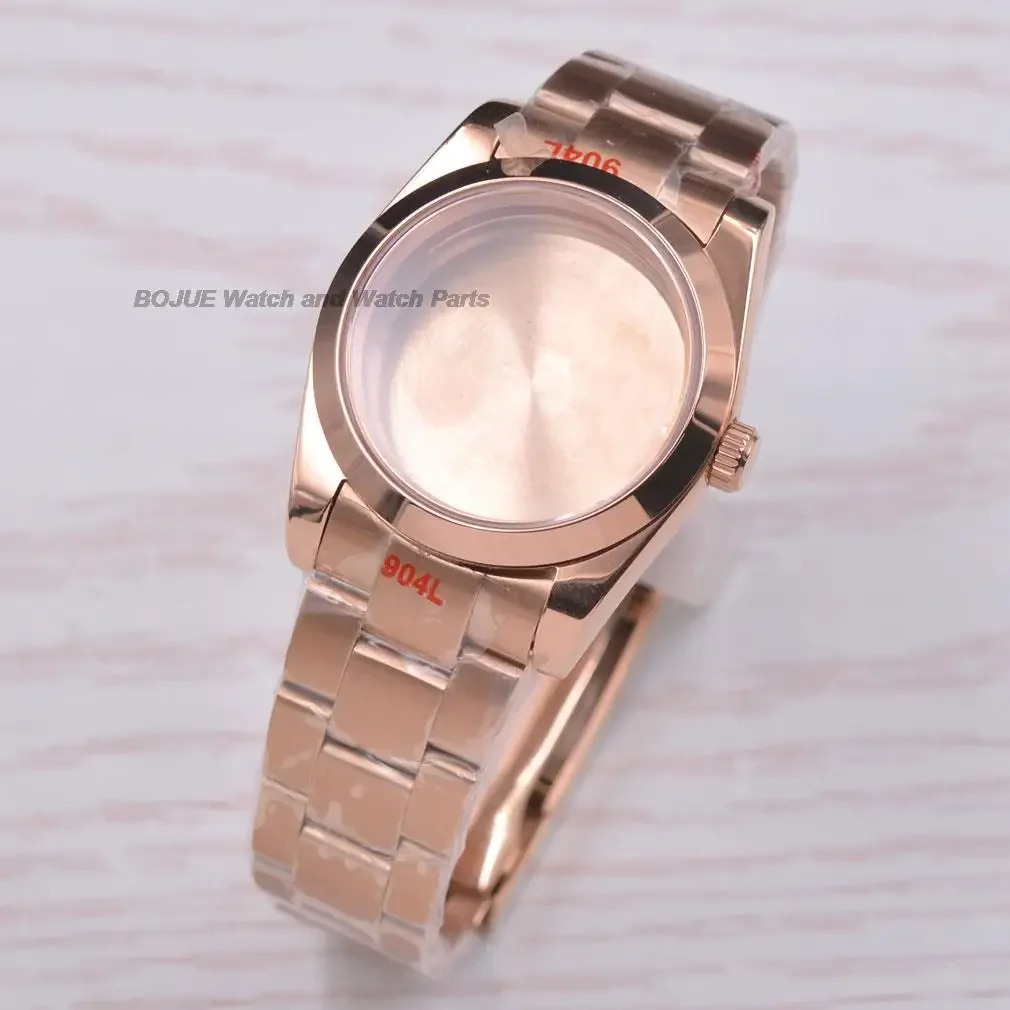 36mm/39mm Rose Gold NH35 Case Strap Men Watch Parts for Datejust NH36 Automatic Mechanical Movement Sapphire Glass Repair Tools
