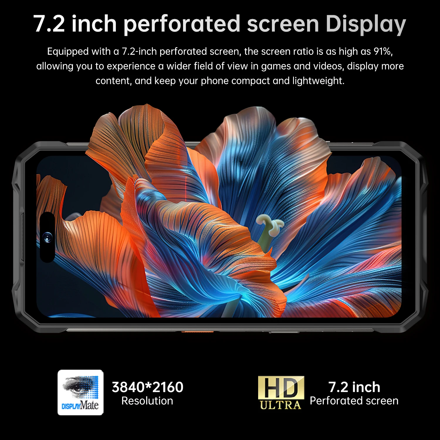 [العالم الأول] IVMI هاتف ذكي متين 16PROMAX وذاكرة وصول عشوائي 24 جيجابايت + 128 جيجابايت وذاكرة وصول عشوائي 7.2 بوصة HD + شاشة أندرويد 15 108 ميجابكسل كاميرا رئيسية 10000 مللي أمبير في الساعة