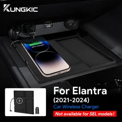 for Hyundai Elantra 2021 2022 2023 2024 15W Fast Charging Car Wireless Board Mobile Phone Charger Holder Accessories