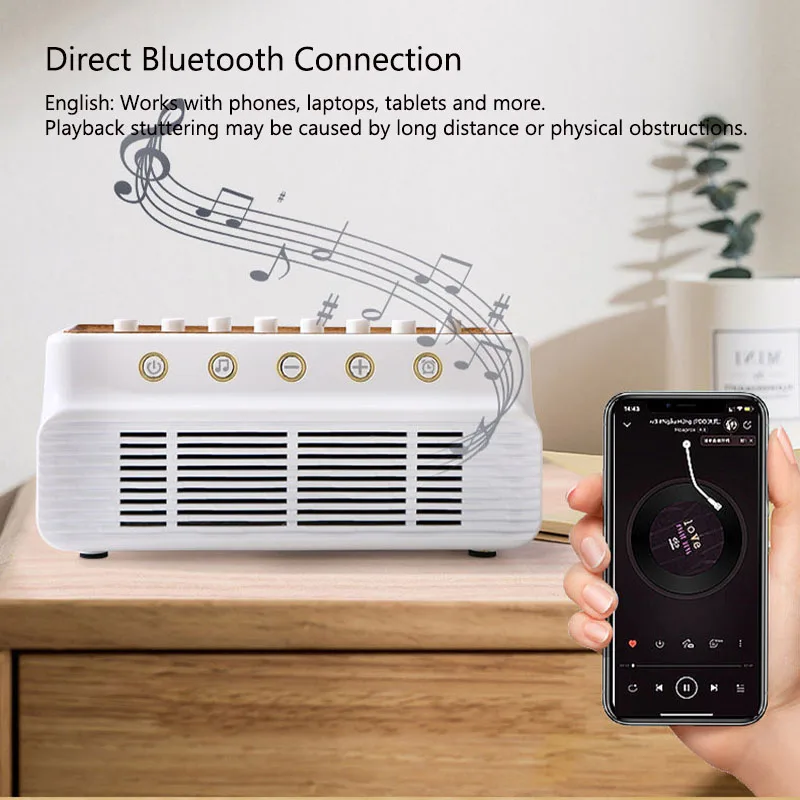 Bluetooth White Noise Machine Bluetooth 5.0 Sleep Speaker Timer Function for Sleeping Relaxation Home Office