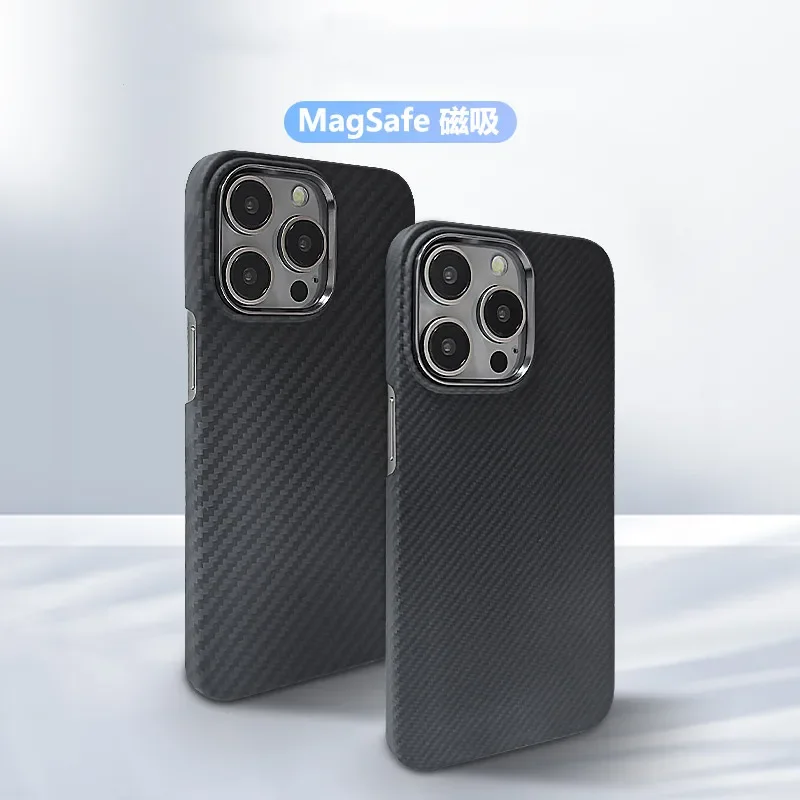 Asdipsa Genuine Carbon Fiber Magsafe Case For iPhone 15 14 Pro Max Ultra Thin Hard Grids Camouflage Holder Matte Armor Cover