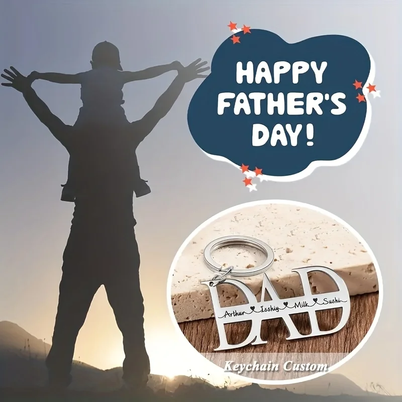 

Индивидуальный брелок с именем семьи — подходит для папы, настройка текста, специальный семейный брелок на память для ежедневного ношения