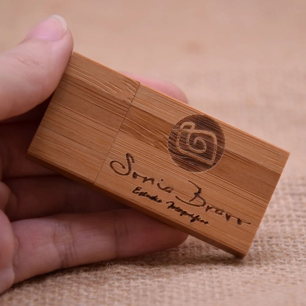 20 unids/lote unidad Flash USB 2,0 4GB unidad de bolígrafo caja de madera logotipo Personal gratuito memoria Stick 32GB 128GB regalo de boda U disco Pendrive