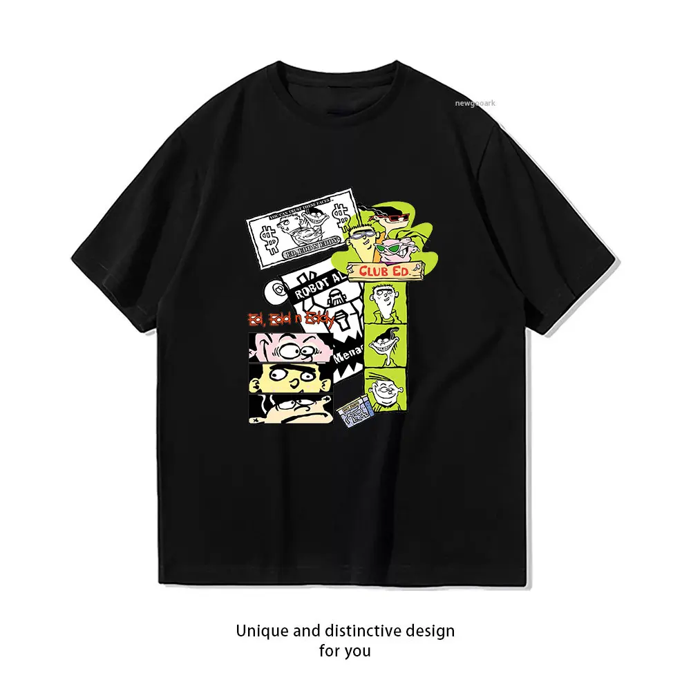 Ed Edd n Eddy Club T-Shirt für Damen und Herren, lässige Baumwoll-Grafik-T-Shirts, Streetwear für Erwachsene, Camisetas, Tops, kurzärmeliges Boyfriend-T-Shirt