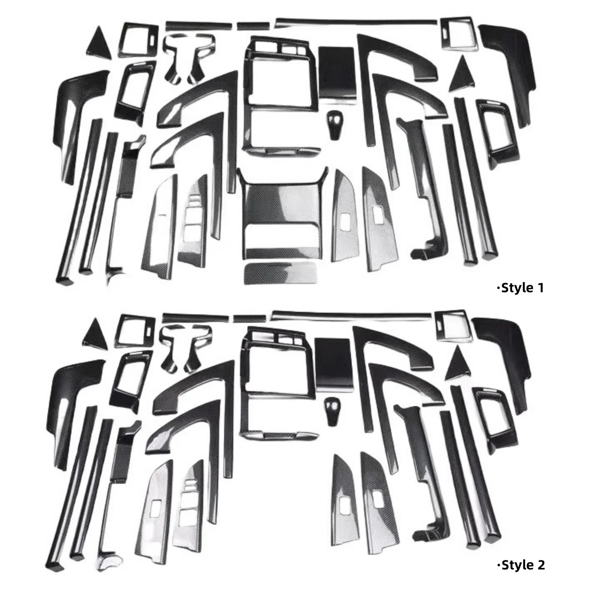 Car interior trims for Toyota Land Cruiser 08-20 Carbon fiber pattern Air conditioning panel interior Auto Interior decoration