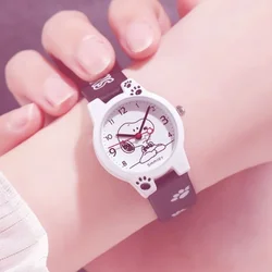 Snoopy animation peripheral cartoon cute shape belt electronic quartz pointer watch boys and girls high-looking fashion gifts