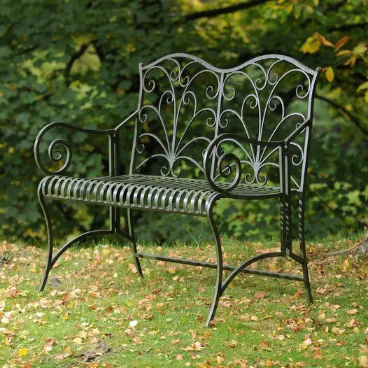 Garden Bench With Umbrella Wrought Iron Cast Iron Antique Design
