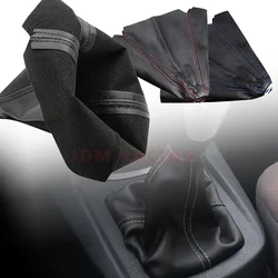 16mm/2.4in Universal Dust Proof PU Leather Car Shift Collar Automatic Car Manual Shift Lever Knob Shift Boot Cover Leggings