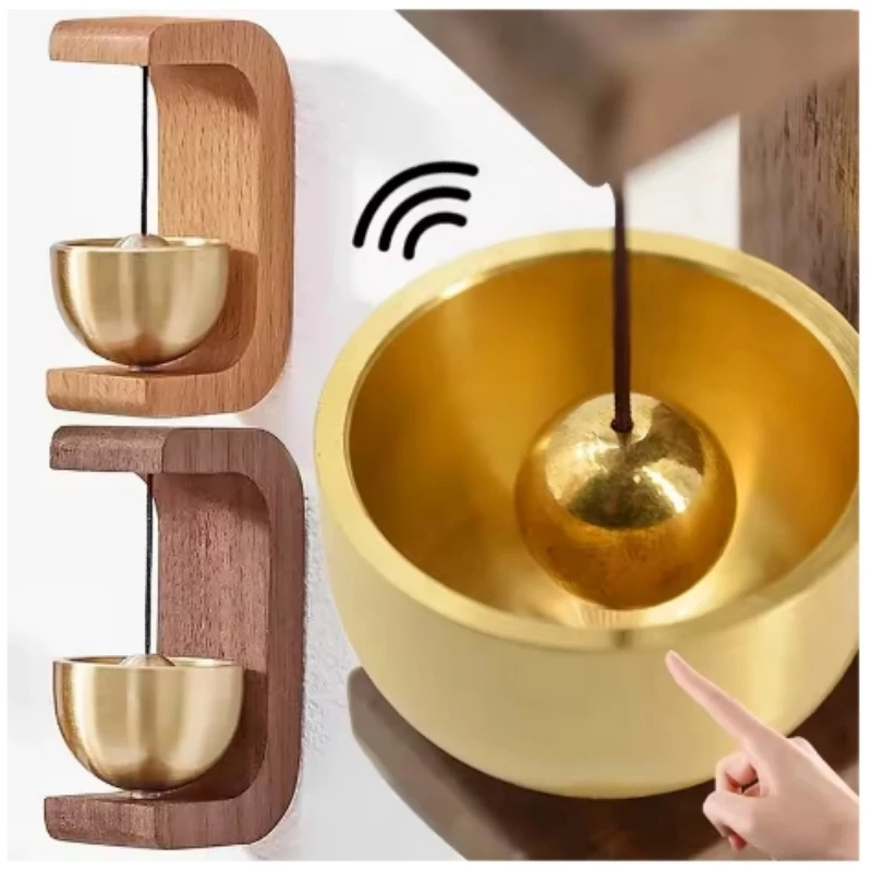 Magnetic Shopkeepers Bell Wood Doorbell Wind Chime for Refrigerator Room Porch Garden Backyard Restaurant Home Garden Windchime