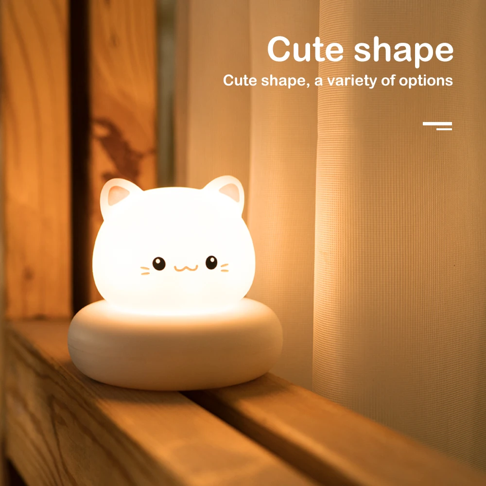 Cute Animal Night Light for Kids 3 Level Dimmable Nursery Sleeping Lamp Touch Control Nightlight for Breastfeeding Toddler Decor