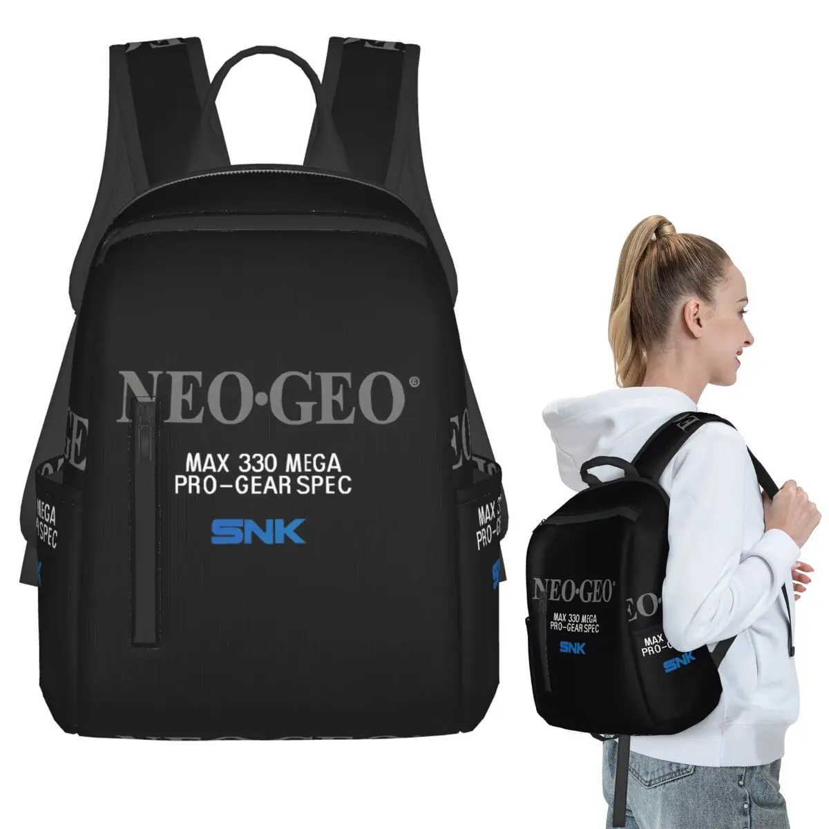 Neo Geo Logo Neogeo Arcade Backpack Student BookBag Kids School Bag Laptop Shoulder Bags Boys Girls