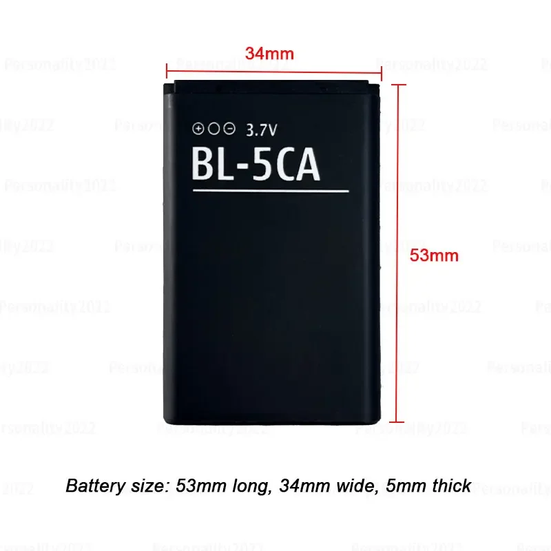 BL-5CA 3.7V Battery 1100mAh BL5CA Lithium Rechargeable Cell for Nokia 1110i 1100 1112 1116 1110 1200 1208 1209 Phone Batteries