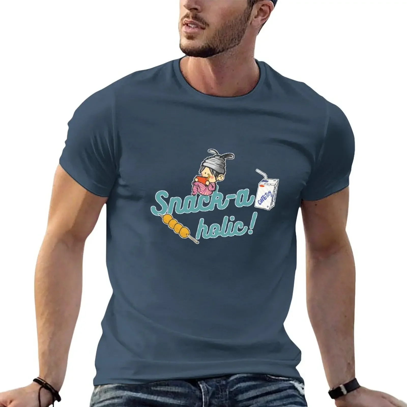 Snack-A-Holic! T-shirt graphics tees Blouse mens graphic t-shirts