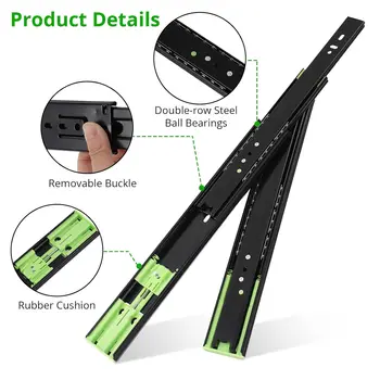 5 párů plně výsuvných zásuvných kolejnic 12/14/16 palců, boční montáž na zásuvkové lišty, zásuvkové kolejnice pro skříňky a komody 10 nejlepší prodej miniaturní výsuvy do zásuvek - №1