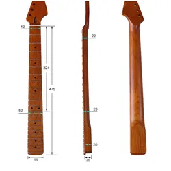 22 Frets Roast Maple Electric Guitar Neck Maple Fretboard Inlay dots matte Paint Guitar Parts Accessories