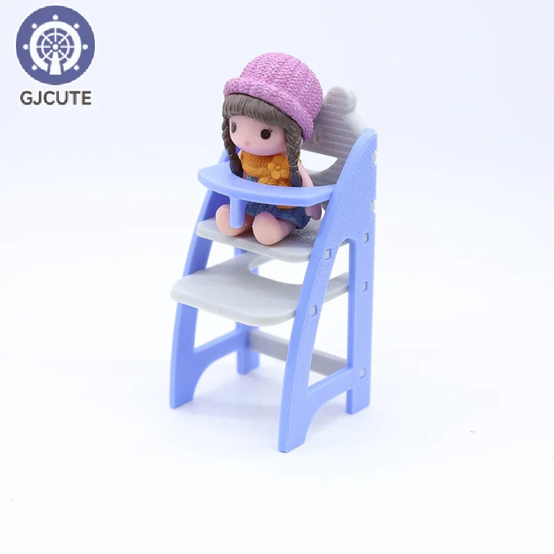 1/12 Poppenhuis Miniatuur Simulatie Baby Eetkamerstoel Model Living Meubels Poppenhuis Decoratie Kinderen Fantasiespel Speelgoed