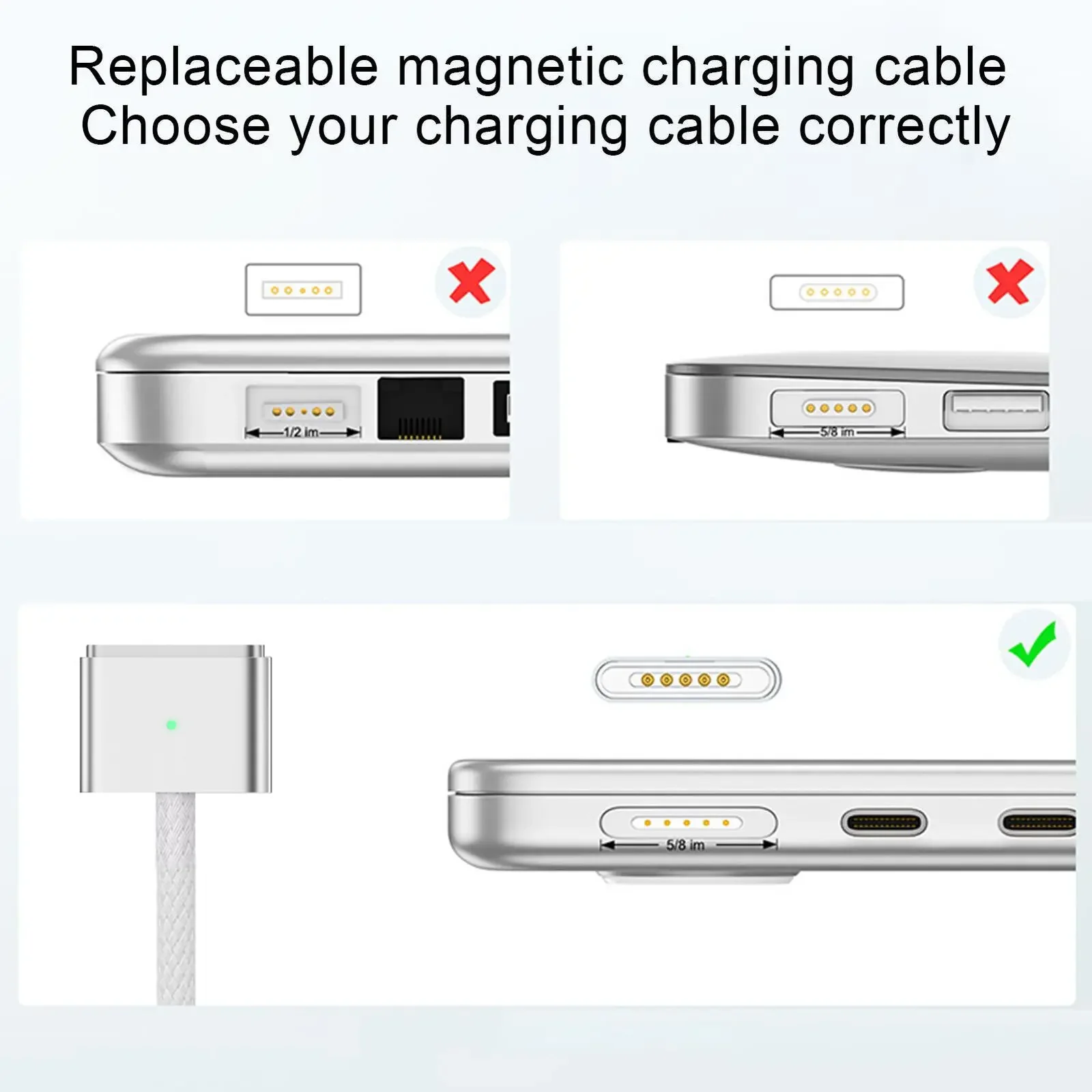 كابل شحن مغناطيسي magsafe3 متوافق مع USB-C إلى كابل شحن magsafe3 لجهاز MacBook Pro Air 14 16 M2 140W شحن سريع #5