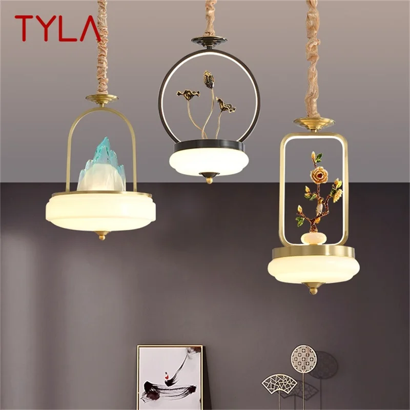 

·TYLA New Pendant Light Modern Creative Brass Lamp Fixtures LED Decorative For Home Stairs Dining Room