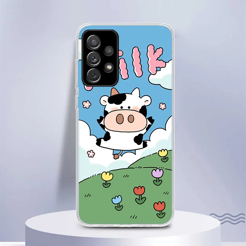 Dairy Cattle Cow Speckle Cute Soft Silicone Phone Case For Samsung Galaxy A50S A51 A70 A71 A41 A31 A21S A11 A10S A20E A30S A40