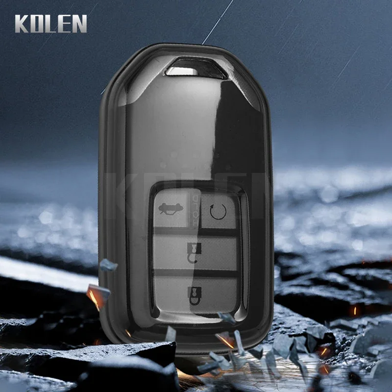 TPU Car Remote Key Case Cover Shell Fob For Honda CRV CR-V Fit Civic Accord HR-V HRV City Odyssey XR-V Key Accessories Keychain