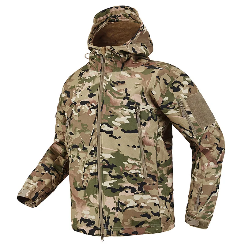 Imagem -02 - Revestimento de Caminhada Térmico Exterior Windproof Impermeável Camuflagem Roupa de Caça Pesca Trekking Softshell Inverno