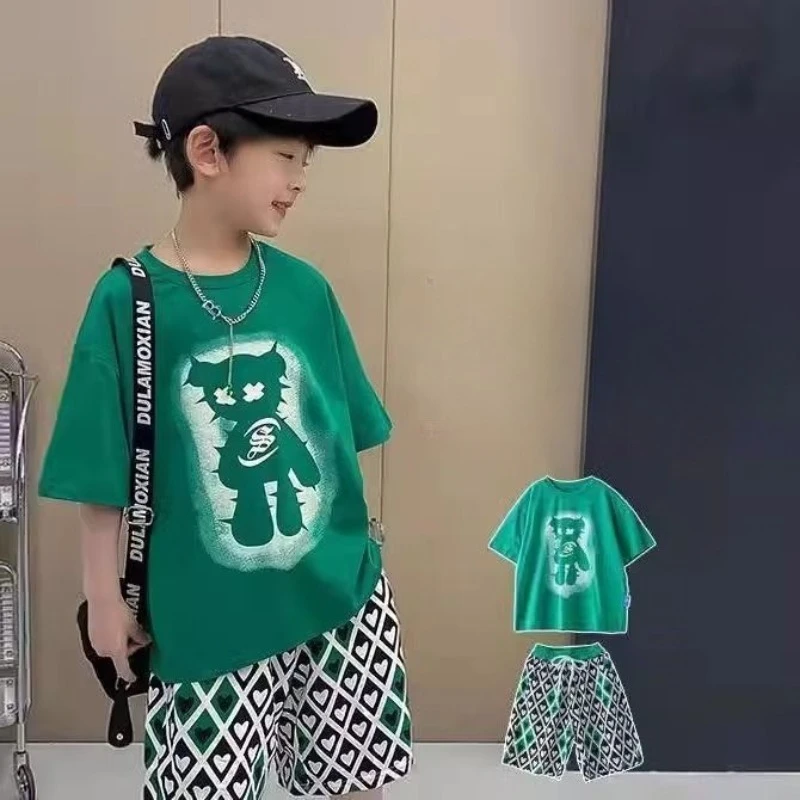 

Cartoon Printing Boys Outfit Set Sets Child Rash Guard Children Clothing Top Bottom Clothing Kids Clothes Boy T-shirts Tees Wear