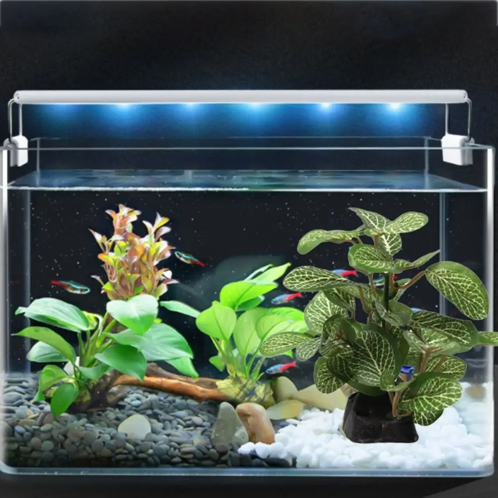

Decorative Faux for Fish Tank Decor Underwater Realistic Ficus Tree Turtle Jar Ornament Artificial Plants Aquarium Plants